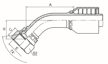 45°國標公制內螺紋74°外錐面 參考REF.GB/T9065.1