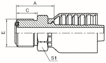 美制ORFS外螺紋平面O形圈密封 ISO 8434-3 SAE J1453