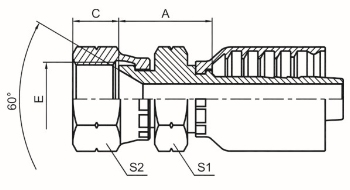 日本英制內(nèi)螺紋60°內(nèi)錐面 JIS B8363